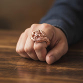 Silver Masonic Skull Ring with Eagles - Freemason Symbolic Jewelry, Bold Skull and Eagle Band, Unique Men's Ring