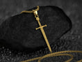 Bild in Galerie-Betrachter laden, Medieval Sword Pendant – Sterling Silver Knight Templar Crusader Cross Necklace
