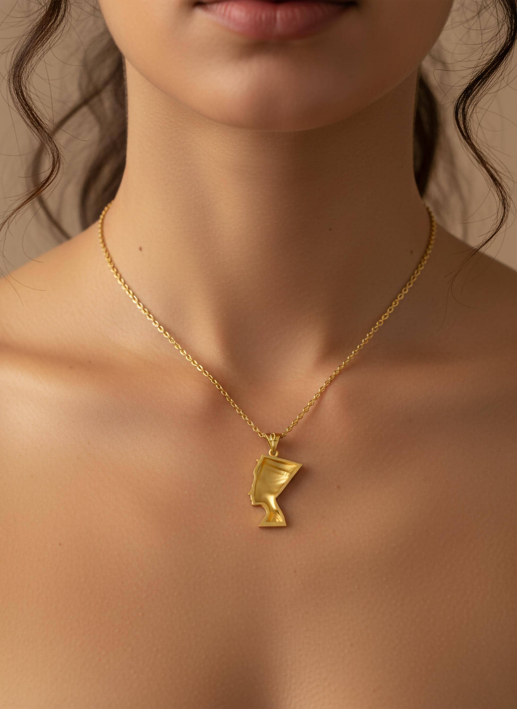 Gold Nefertiti Pendant