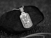 Personalized Saint George Dog Tag Pendant – Sterling Silver Catholic Medal Necklace Dragon Slayer Patron Saint