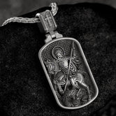 Personalized Saint George Dog Tag Pendant – Sterling Silver Catholic Medal Necklace Dragon Slayer Patron Saint