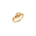 Load image into Gallery viewer, Gold Flower Zircon Ring • 10K 14K 18K Yellow White Rose Gold Women’s Floral Band
