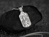 Saint Joan of Arc Dog Tag Pendant – Sterling Silver Catholic Medal Necklace Patron Saint of France