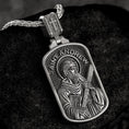 Load image into Gallery viewer, Saint Andrew Dog Tag Pendant – Sterling Silver Catholic Medal Necklace Patron Saint of Scotland
