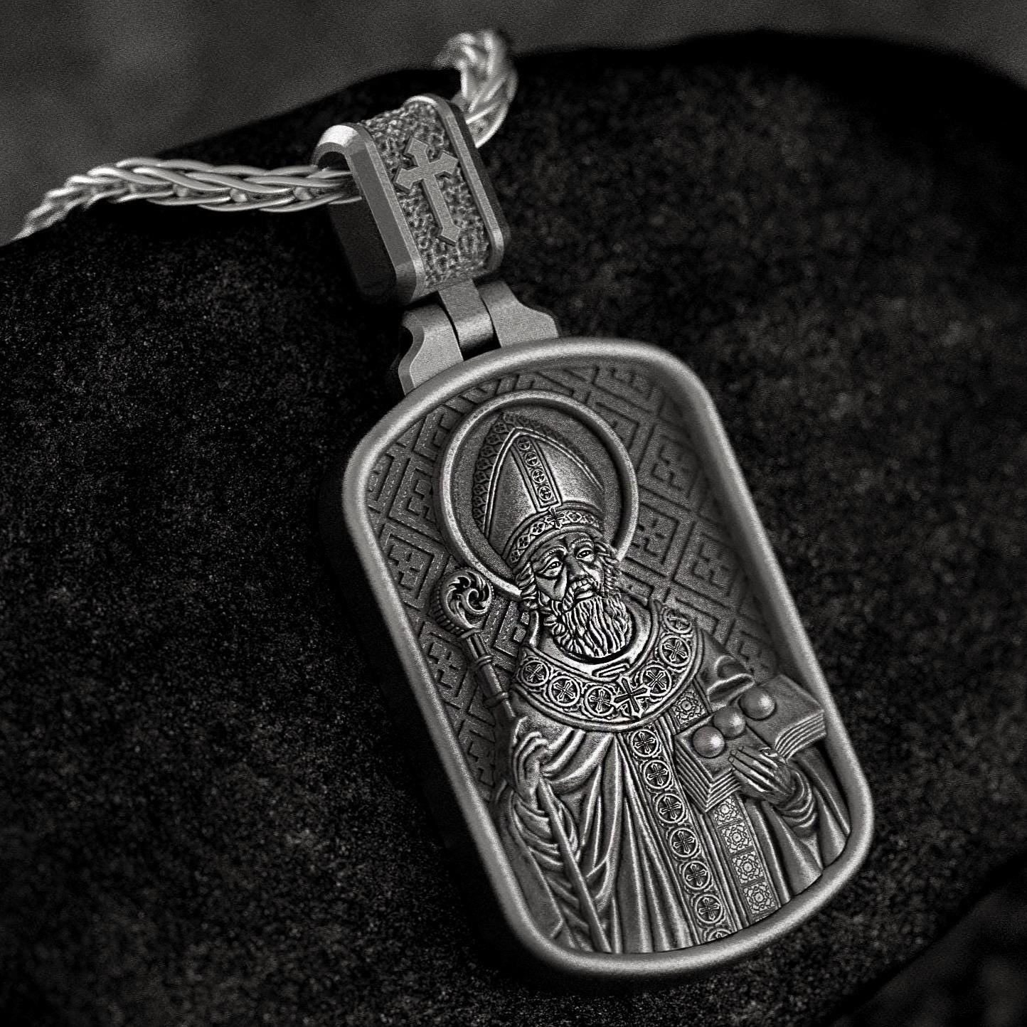 Saint Nicholas Dog Tag Pendant