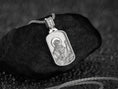 Load image into Gallery viewer, Saint Benedict Dog Tag Pendant – Sterling Silver Catholic Medal Necklace Patron Saint of Protection
