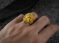 Load image into Gallery viewer, Zeus Head Ring – Greek God of Thunder Jewelry, Mythological King of Olympus Signet, Silver Greek God Ring
