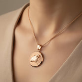 Gold Lioness Pendant - Engravable