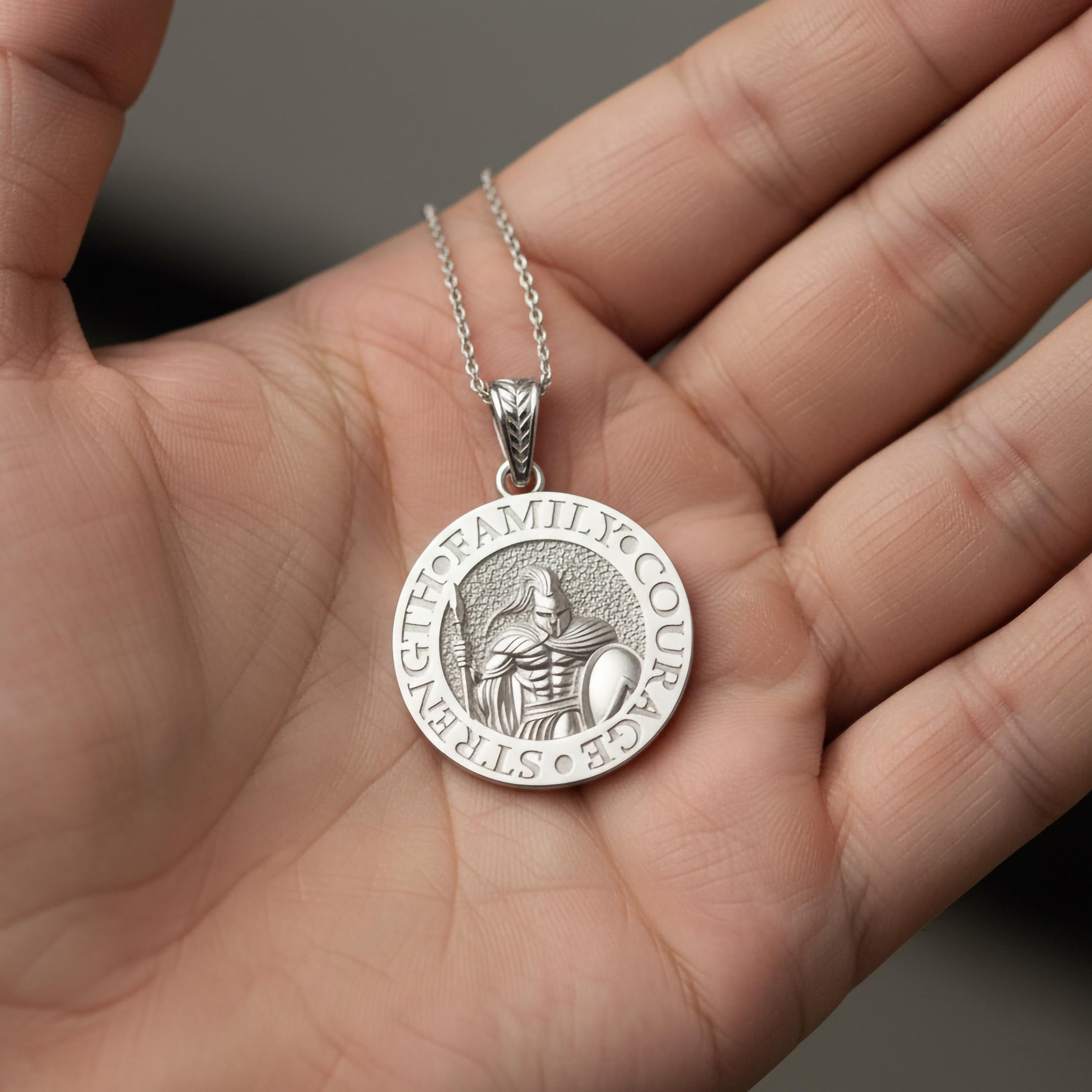 Gold Spartan Pendant - Engravable