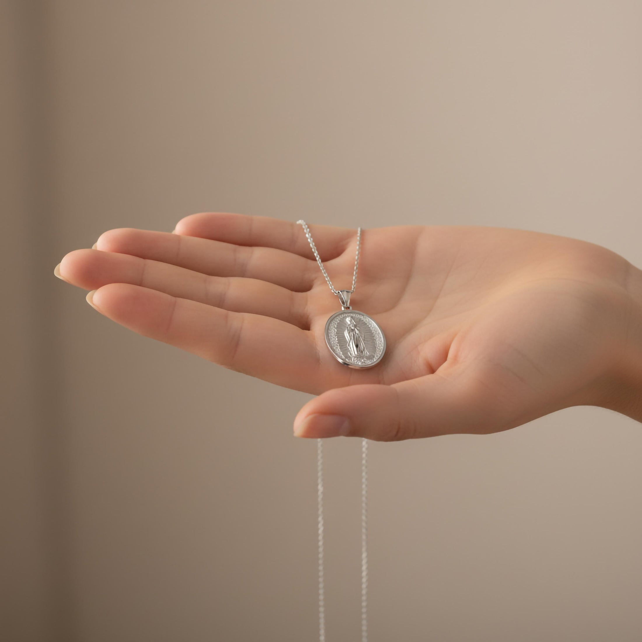 Gold Guadalupe Pendant - Engravable