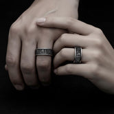 Valhalla Awaits Me Ring – Sterling Silver Viking Norse Mythology Band with Runes