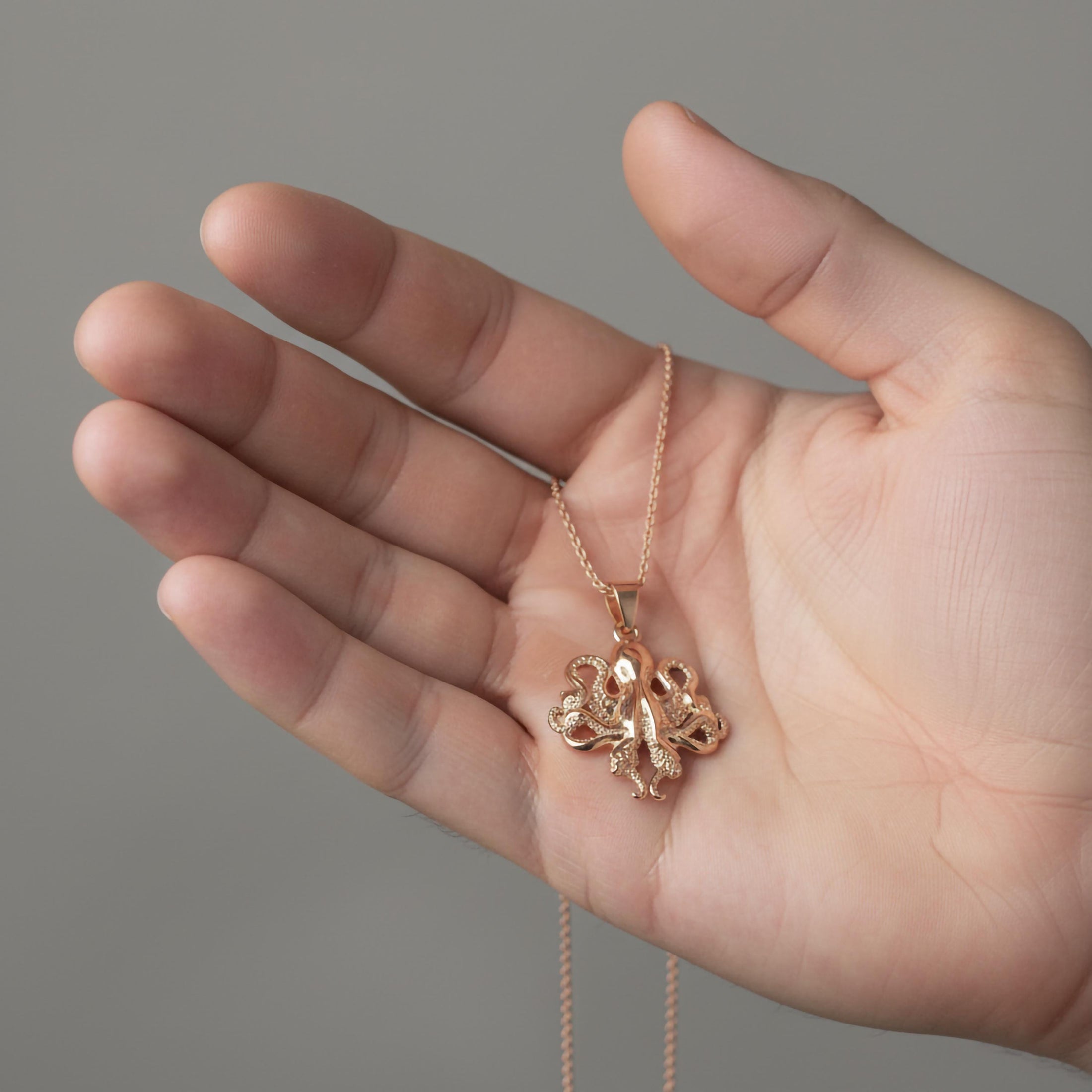 Gold Octopus Pendant