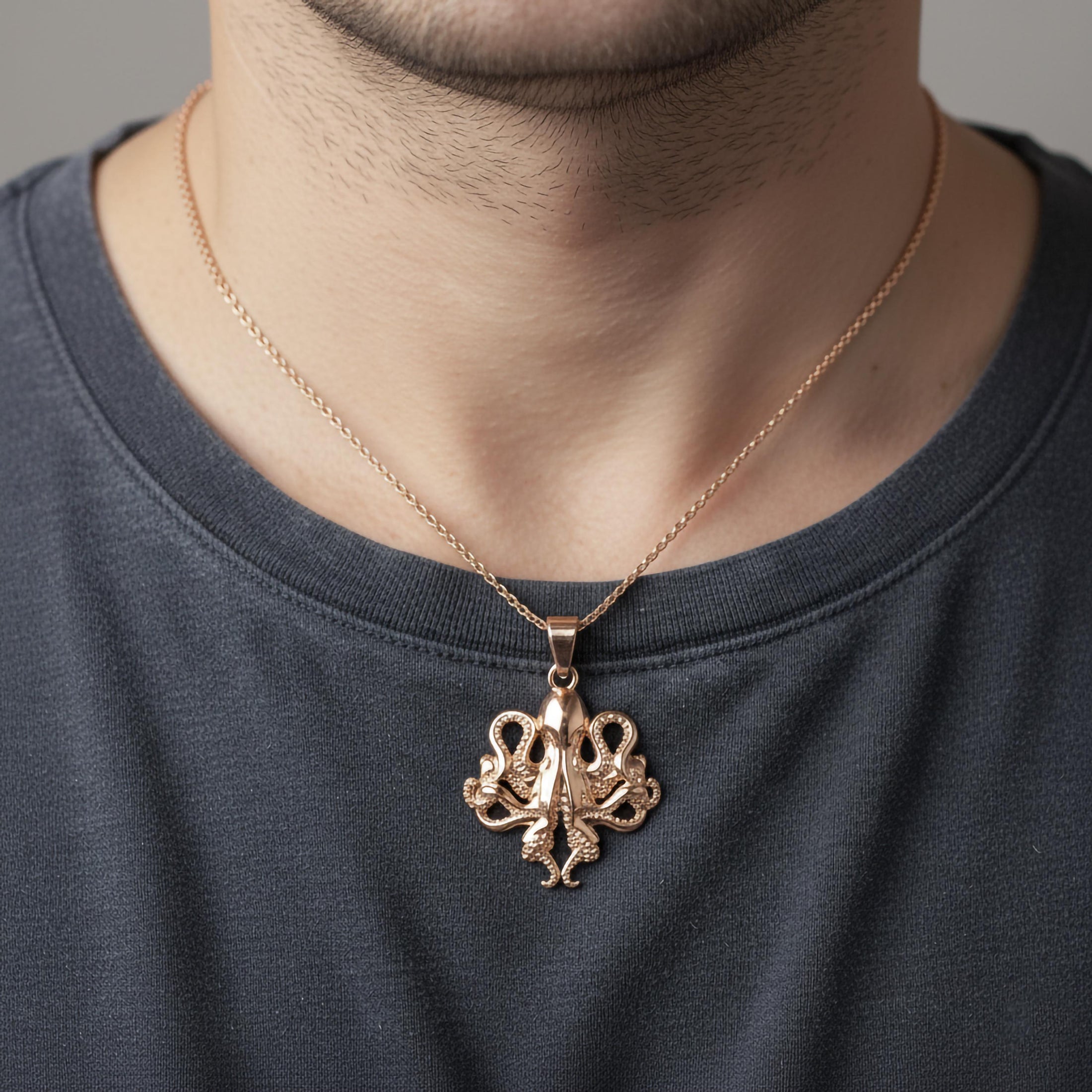 Gold Octopus Pendant