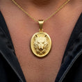 Load image into Gallery viewer, Gold Wolf Pendant - Engravable
