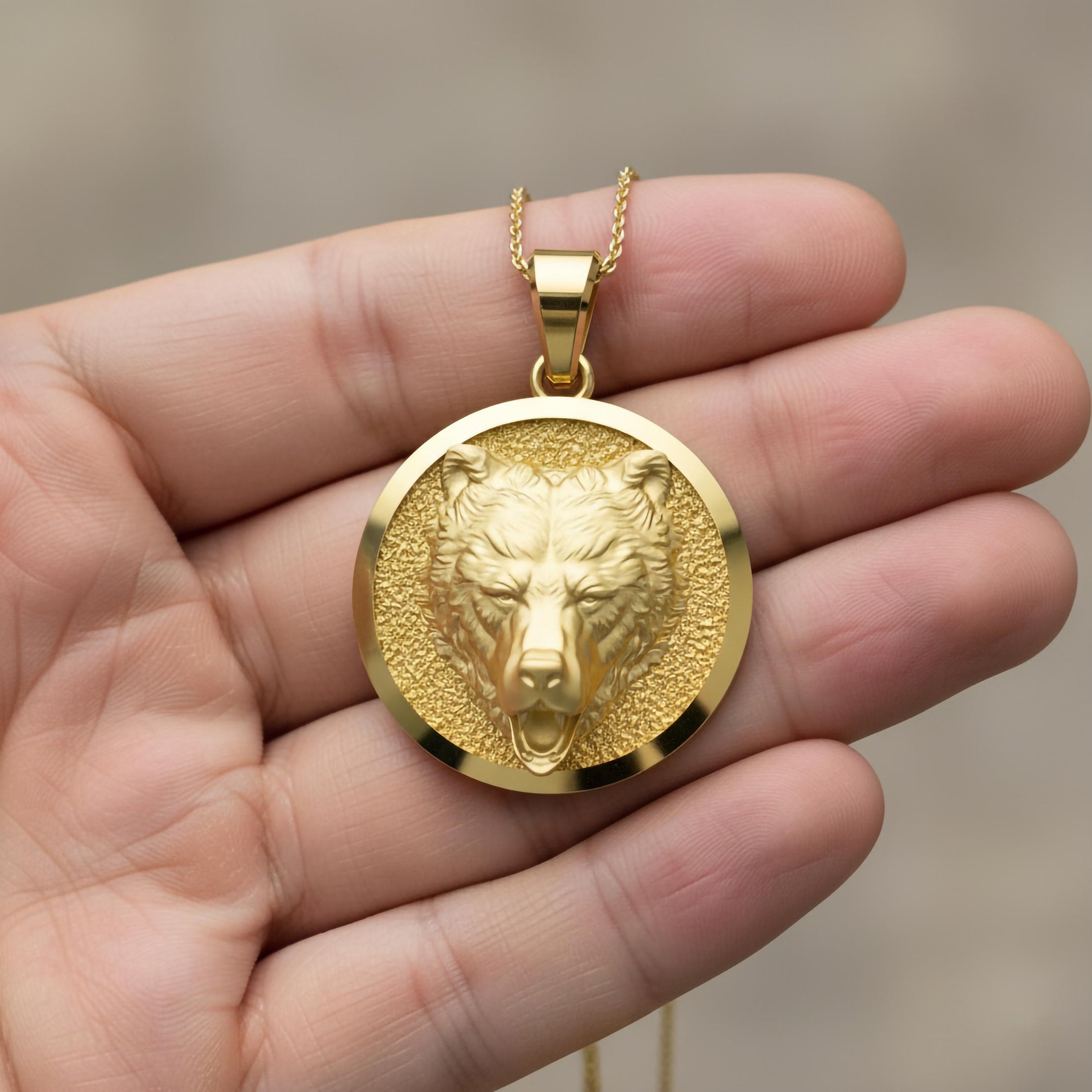 Gold Bear Pendant
