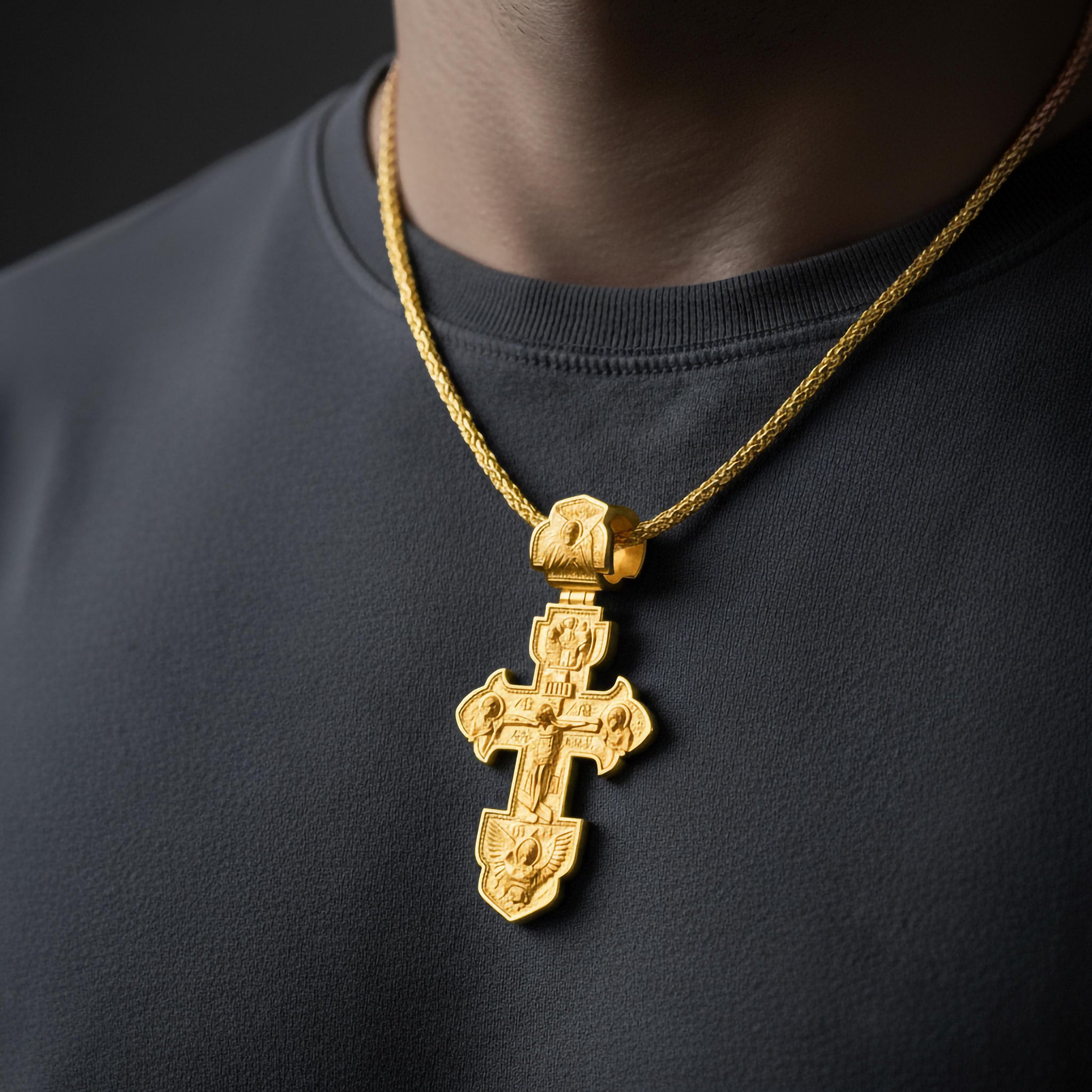 Double Sided Orthodox Cross Pendant