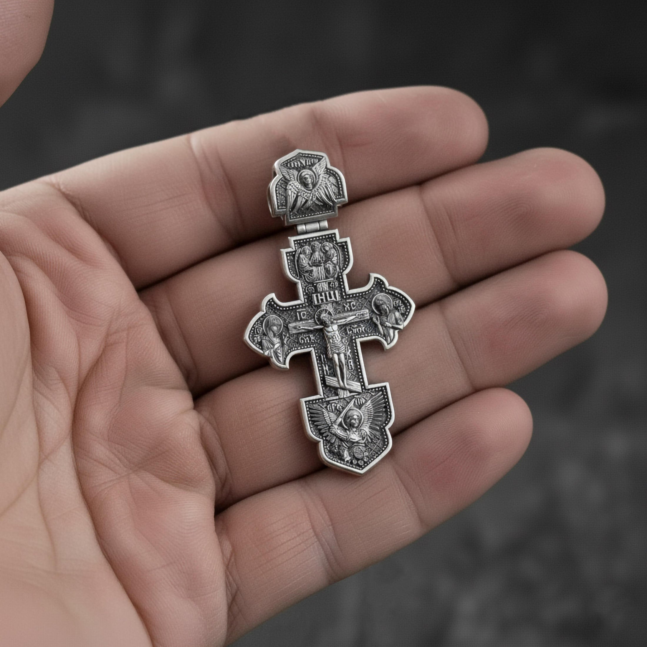 Double Sided Orthodox Cross Pendant