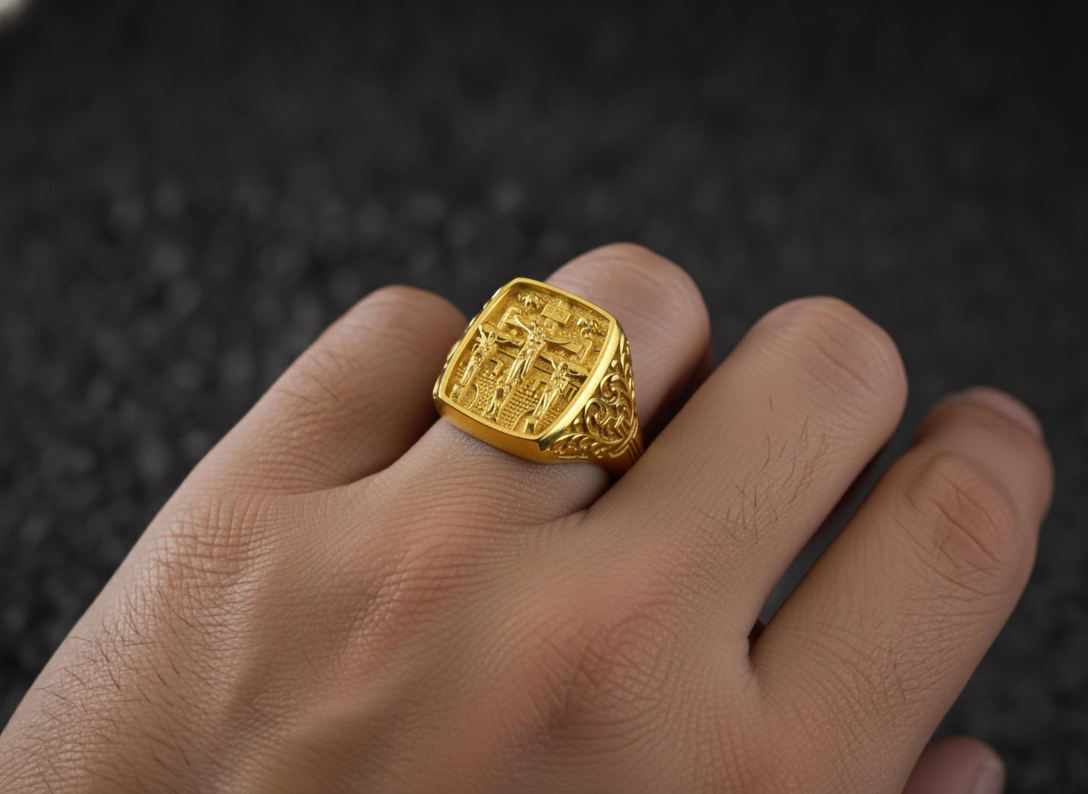 Crucifixion Ring – 925 Sterling Silver Jesus on Cross Band, Symbol of Faith, Redemption & Devotion Jewelry