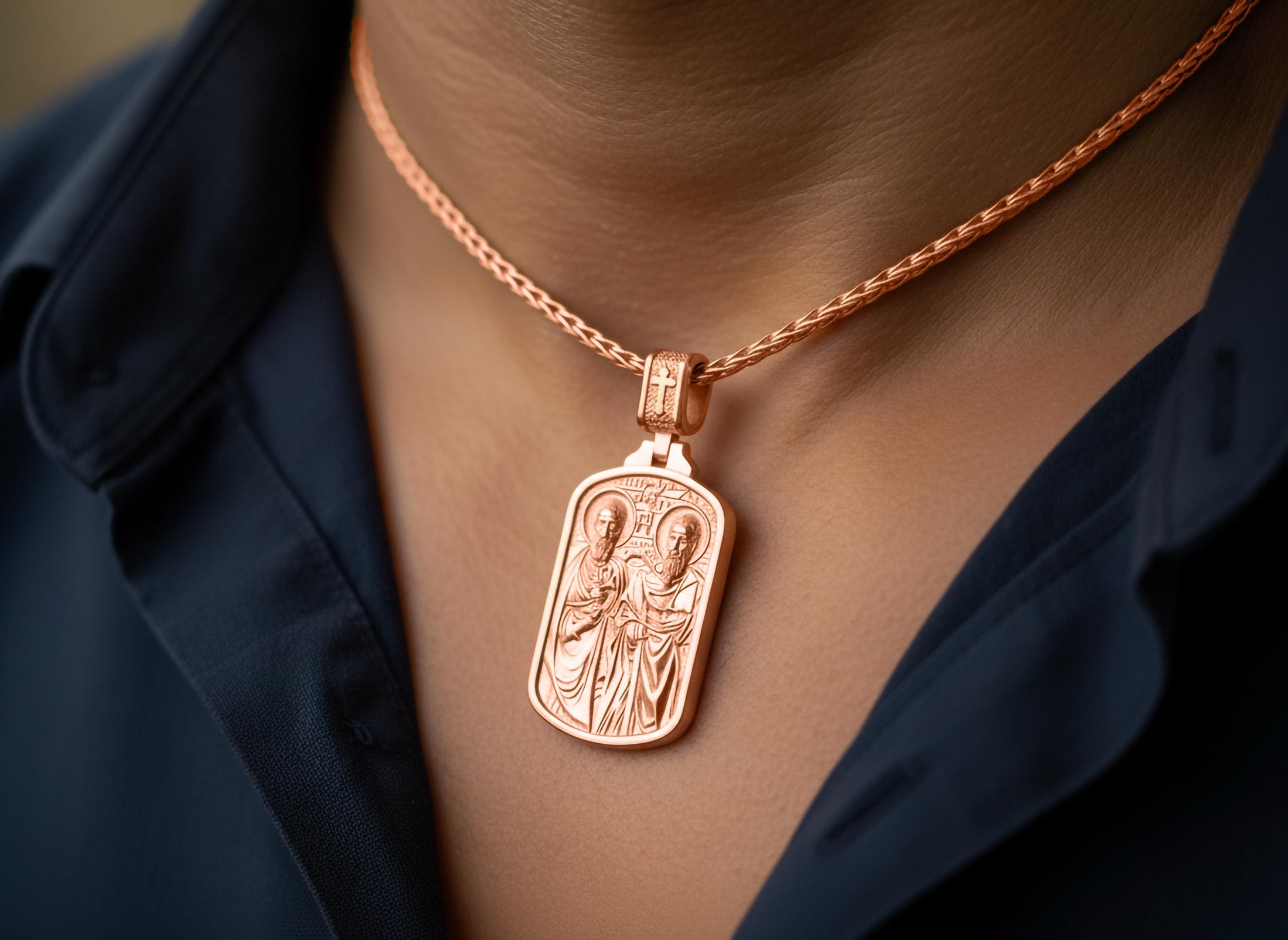 Saint Peter and Saint Paul Pendant – 925 Sterling Silver Apostles of Christ Necklace, Symbol of Faith and Unity