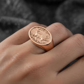 Roman Legion Ring – LEG III Flavia Felix Antique-Style Signet Ring, Ancient Roman Military Jewelry, Men’s Sterling Silver Gift