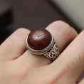Load image into Gallery viewer, Round Gemstone Men’s Ring – 925 Sterling Silver Vintage Ring with Lapis Lazuli, Tiger’s Eye, Green Aventurine & Red Agate
