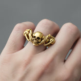 Silver Skull Biker Ring - Gothic Jewelry for Motorcyclists, Bold Men's Skull Ring, Edgy Biker Gift