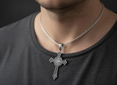 Knights Templar Cross Pendant – Sigillum Militum Xpisti Seal Necklace, Medieval Crusader Symbol in Silver