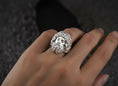 Load image into Gallery viewer, Zeus Head Ring – Greek God of Thunder Jewelry, Mythological King of Olympus Signet, Silver Greek God Ring
