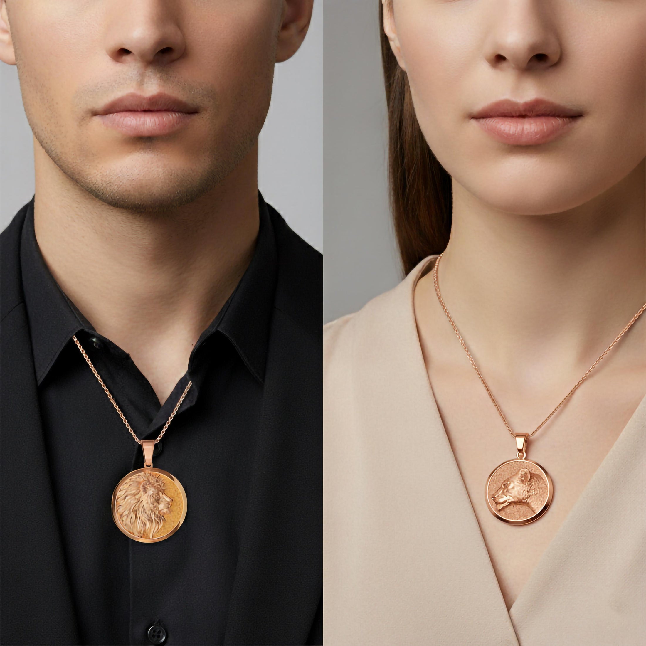 Gold Lioness Pendant - Engravable