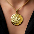 Load image into Gallery viewer, Gold Lion Pendant - Engravable
