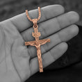 Load image into Gallery viewer, Crucifix Jesus Pendant – 925 Sterling Silver Cross Necklace, INRI Christian Jewelry, Catholic Faith Gift for Men
