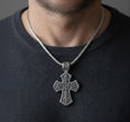 Load image into Gallery viewer, Holy Trinity Cross Pendant – 925 Sterling Silver Jesus and Virgin Mary Necklace, Catholic Devotional Jewelry
