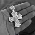 Load image into Gallery viewer, Holy Trinity Cross Pendant – 925 Sterling Silver Jesus and Virgin Mary Necklace, Catholic Devotional Jewelry
