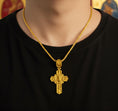 Load image into Gallery viewer, Orthodox Cross Pendant – 925 Sterling Silver Jesus and Archangel Necklace, Christian Faith Jewelry for Men
