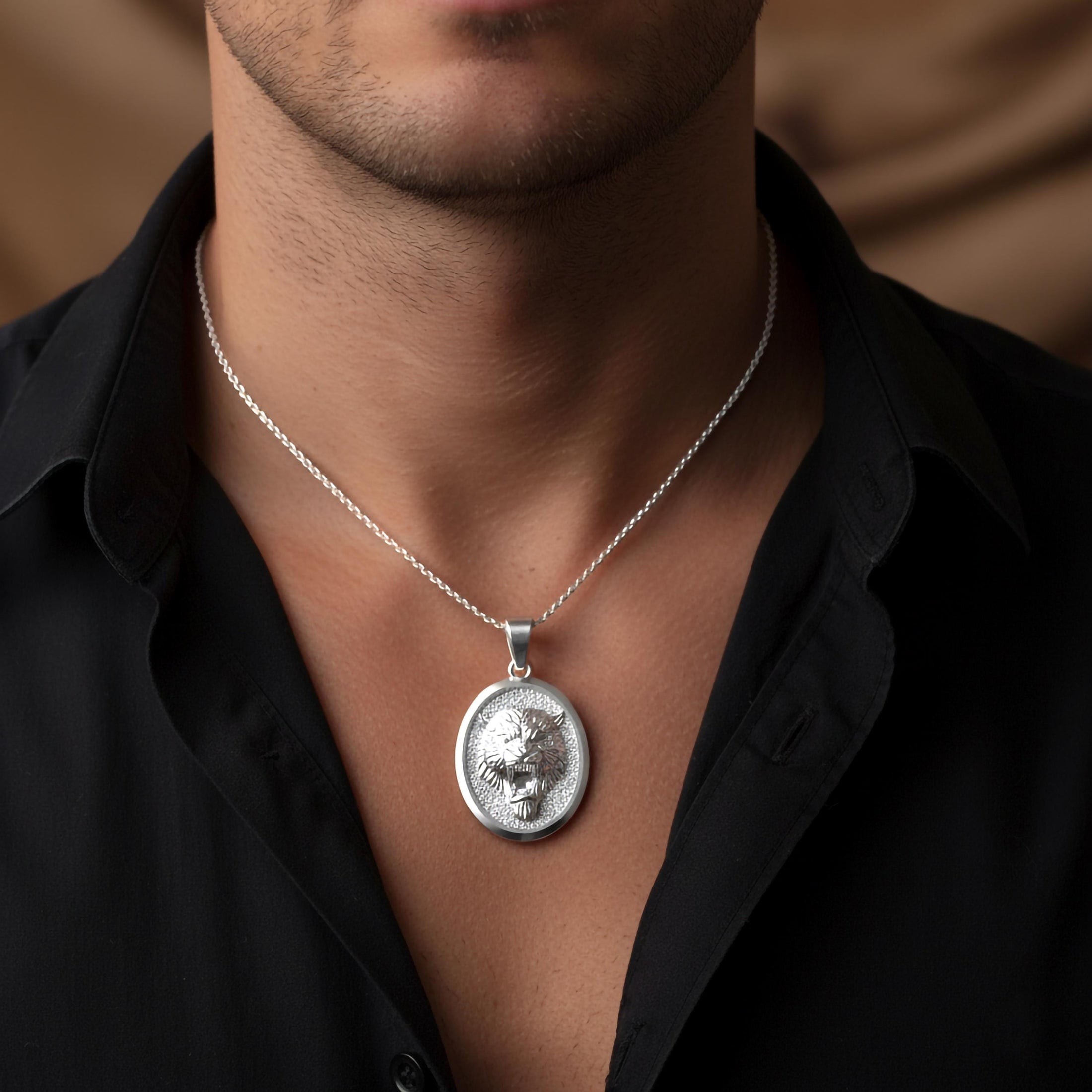 Gold Tiger Pendant - Engravable