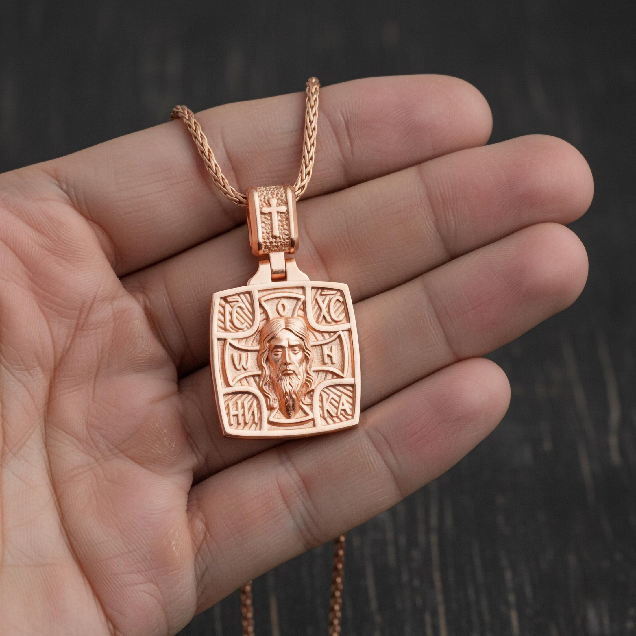 Jesus Christ IC XC NIKA Pendant – 925 Silver Orthodox Cross Necklace, Byzantine Christian Protection Jewelry