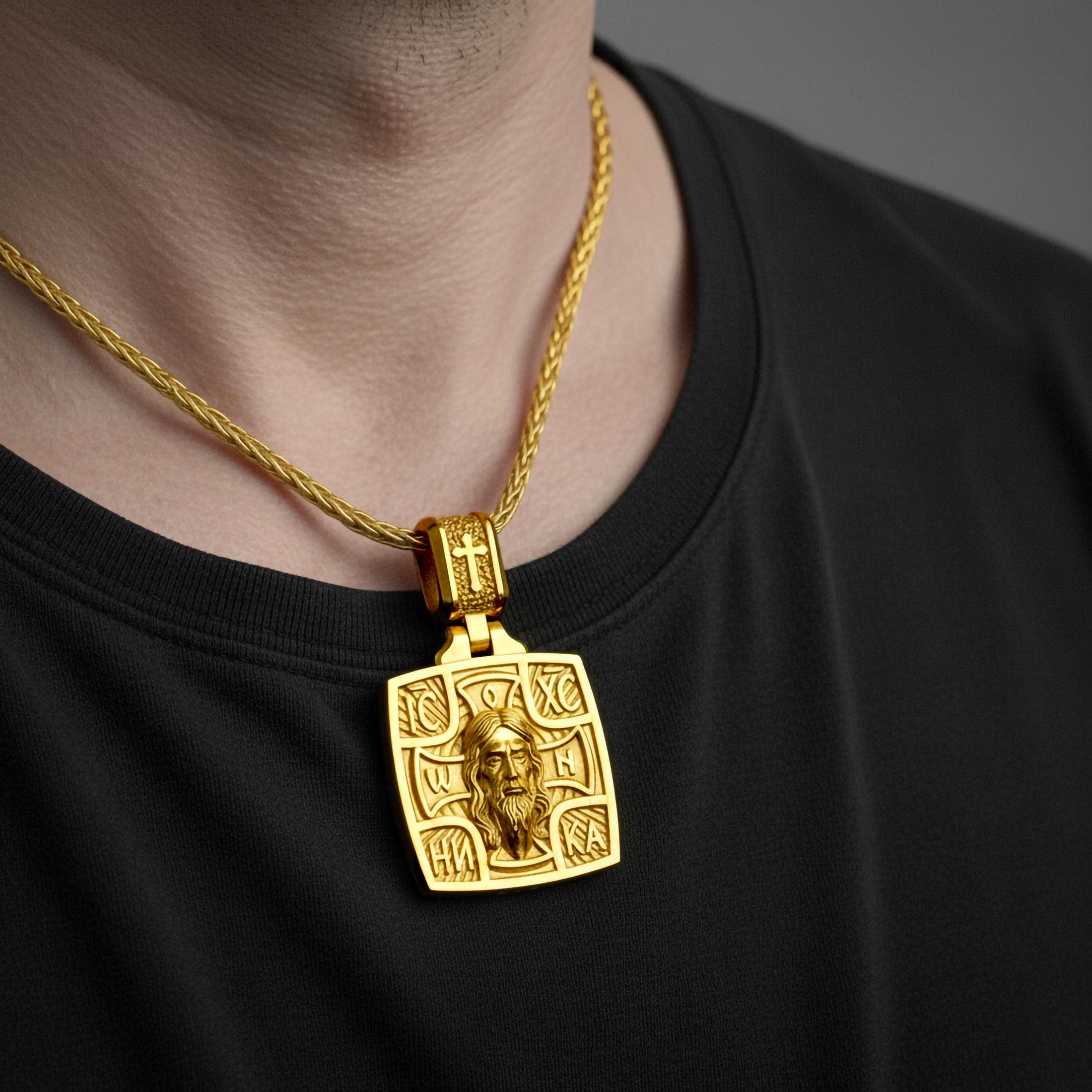 Jesus Christ IC XC NIKA Pendant – 925 Silver Orthodox Cross Necklace, Byzantine Christian Protection Jewelry