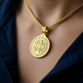 Saint Benedict Medal Pendant – 925 Silver Protection Cross Necklace, Christian Exorcism Jewelry for Men & Women