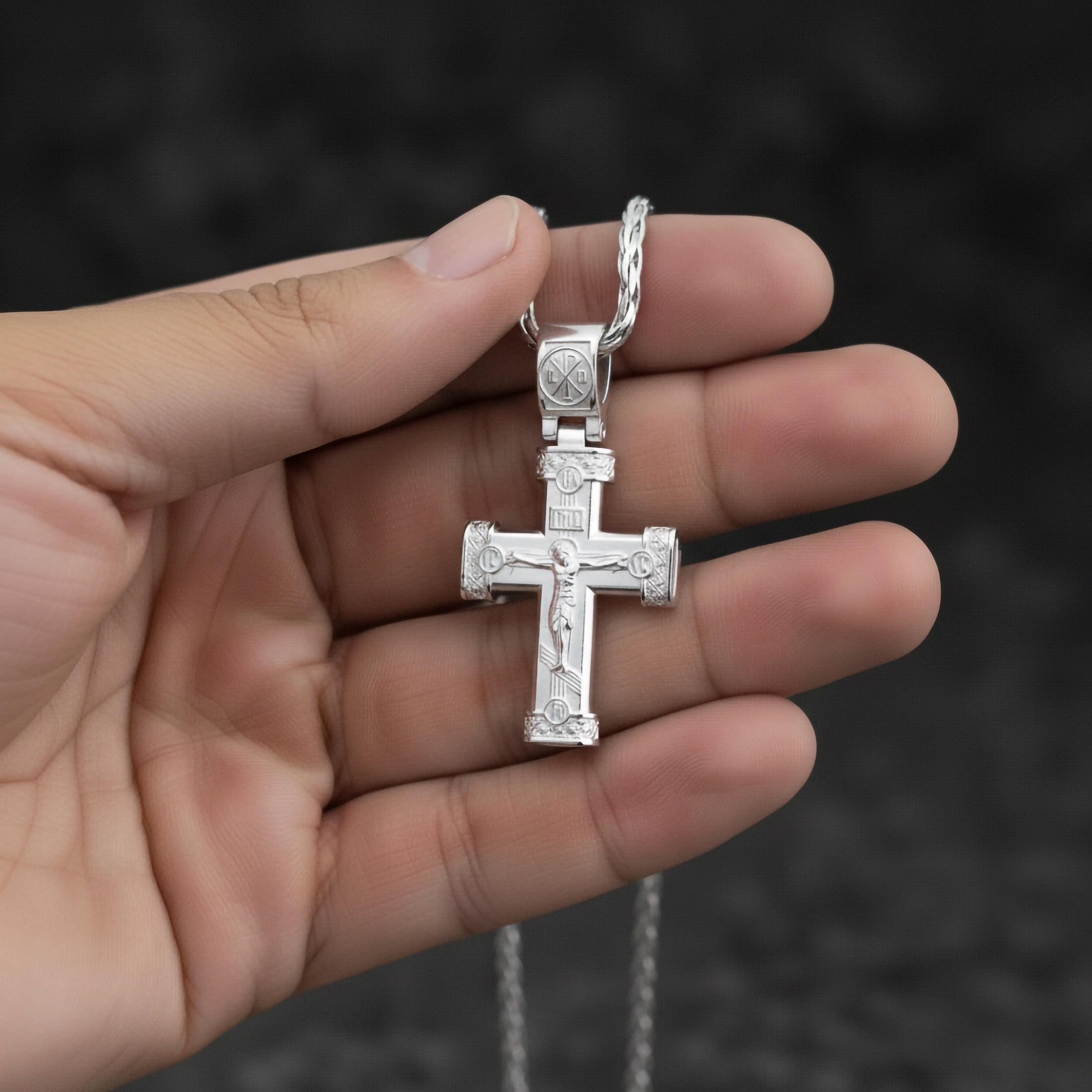 Crucifix Cross Pendant – 925 Silver Jesus Christ Necklace, Catholic Faith Jewelry for Men and Women