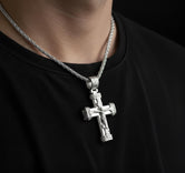 Crucifix Cross Pendant – 925 Silver Jesus Christ Necklace, Catholic Faith Jewelry for Men and Women
