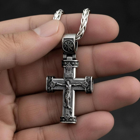 Crucifix Cross Pendant – 925 Silver Jesus Christ Necklace, Catholic Faith Jewelry for Men and Women