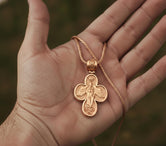 Saint Michael Cross Pendant – 925 Silver Archangel Protection Necklace, Orthodox Christian Jewelry for Men