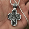 Load image into Gallery viewer, Saint Michael Cross Pendant – 925 Silver Archangel Protection Necklace, Orthodox Christian Jewelry for Men
