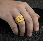 Christ Pantocrator Signet Ring – 925 Silver Orthodox Jesus Christ Ring, Christian Faith Jewelry for Men