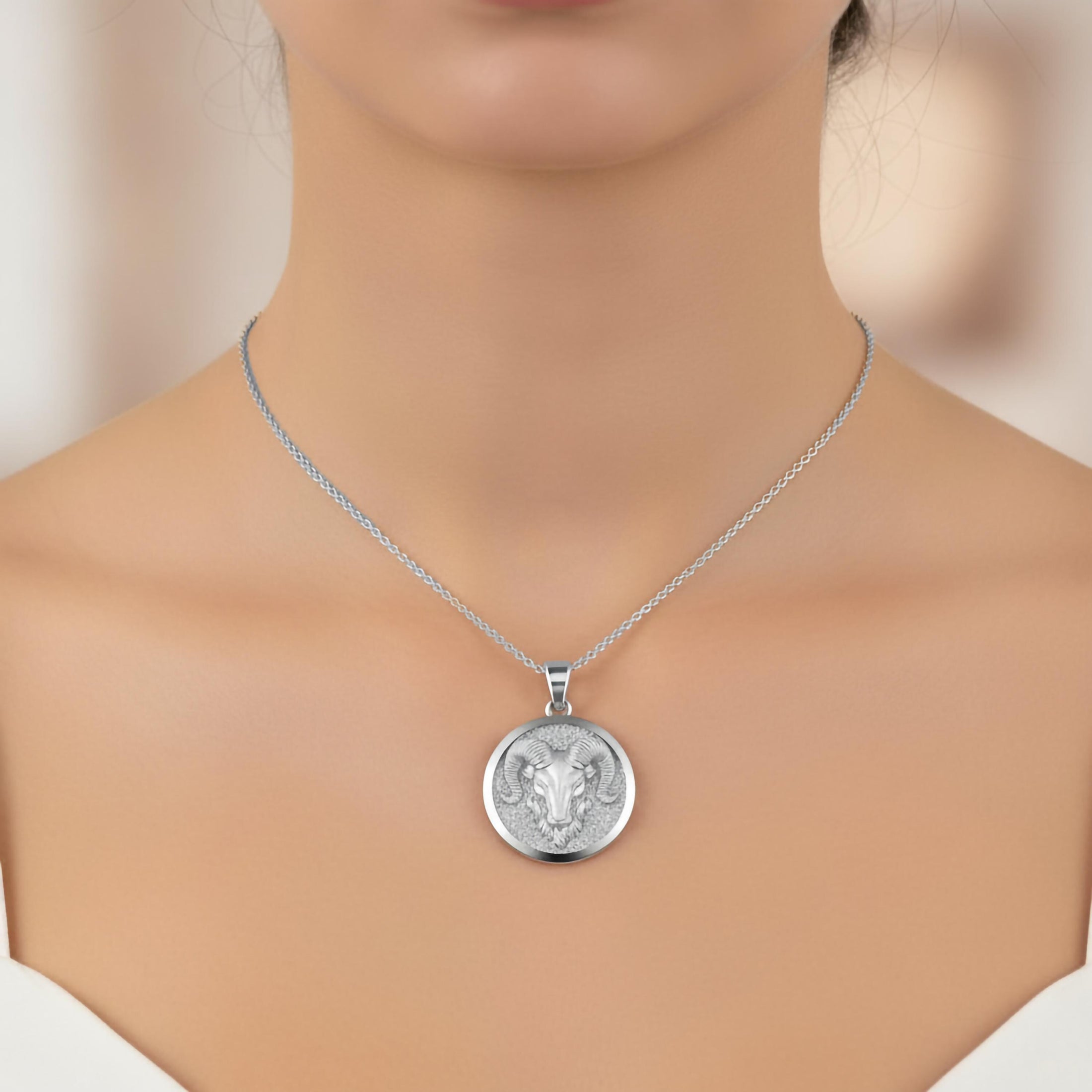 Gold Ram Pendant - Engravable