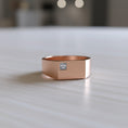 Bild in Galerie-Betrachter laden, Minimalist Square Gemstone Ring – Modern 925 Silver or Solid Gold & Rose Gold Band, Contemporary Mens or Womens Jewelry
