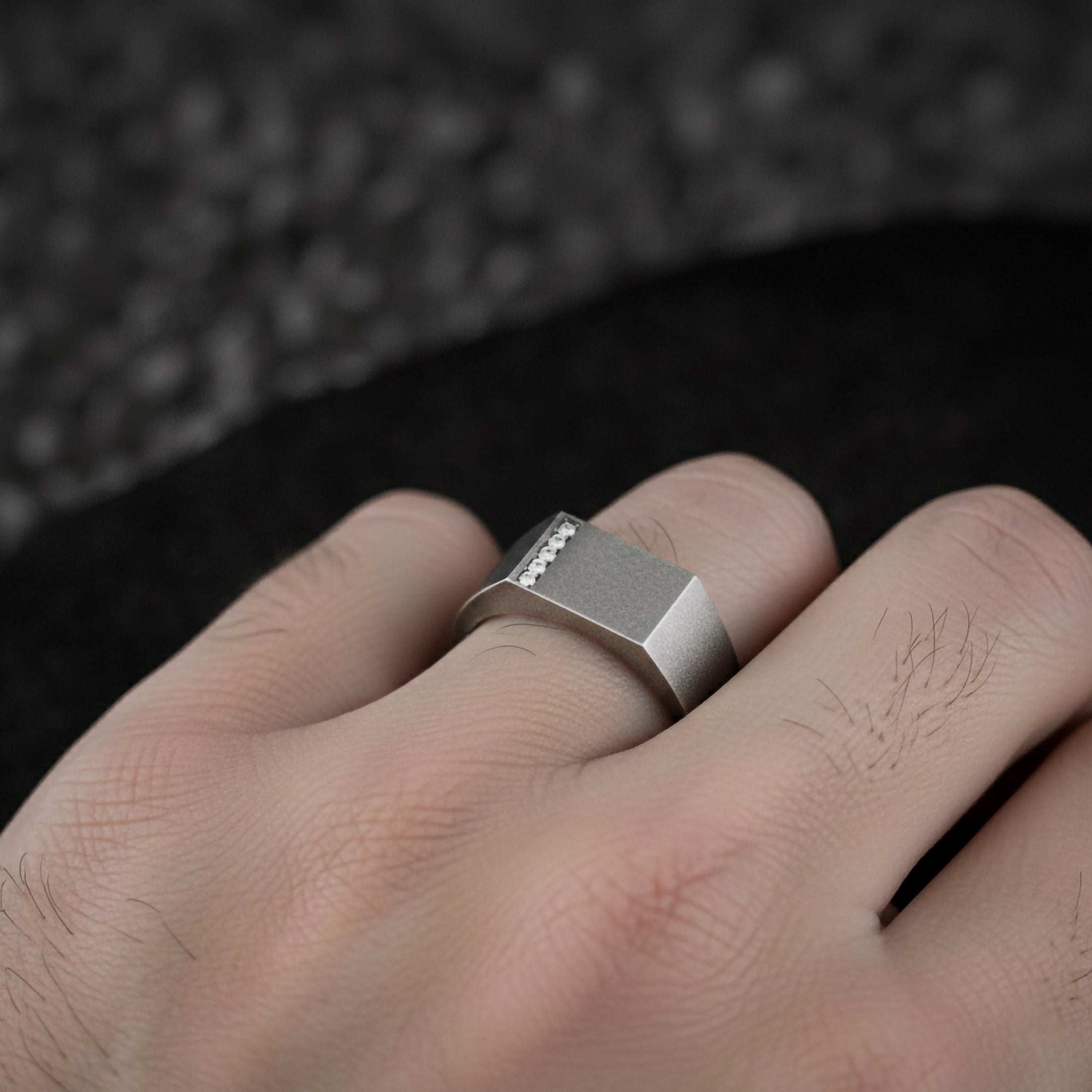 Vertical Diamond Bar Ring – 925 Silver, Gold & Rose Gold Modern Band, Minimalist Men’s or Women’s Jewelry