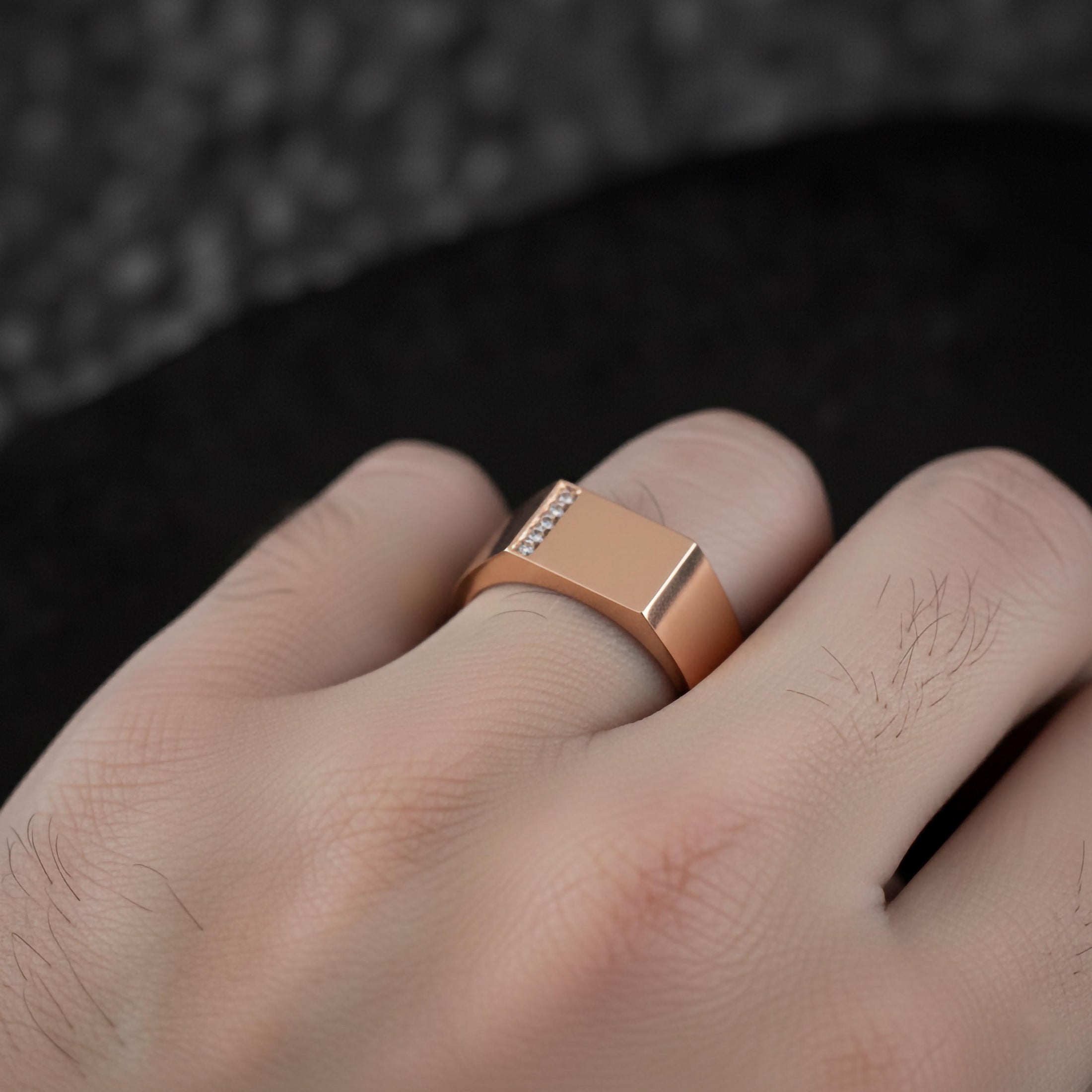Vertical Diamond Bar Ring – 925 Silver, Gold & Rose Gold Modern Band, Minimalist Men’s or Women’s Jewelry