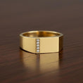 Bild in Galerie-Betrachter laden, Vertical Diamond Bar Ring – 925 Silver, Gold & Rose Gold Modern Band, Minimalist Men’s or Women’s Jewelry
