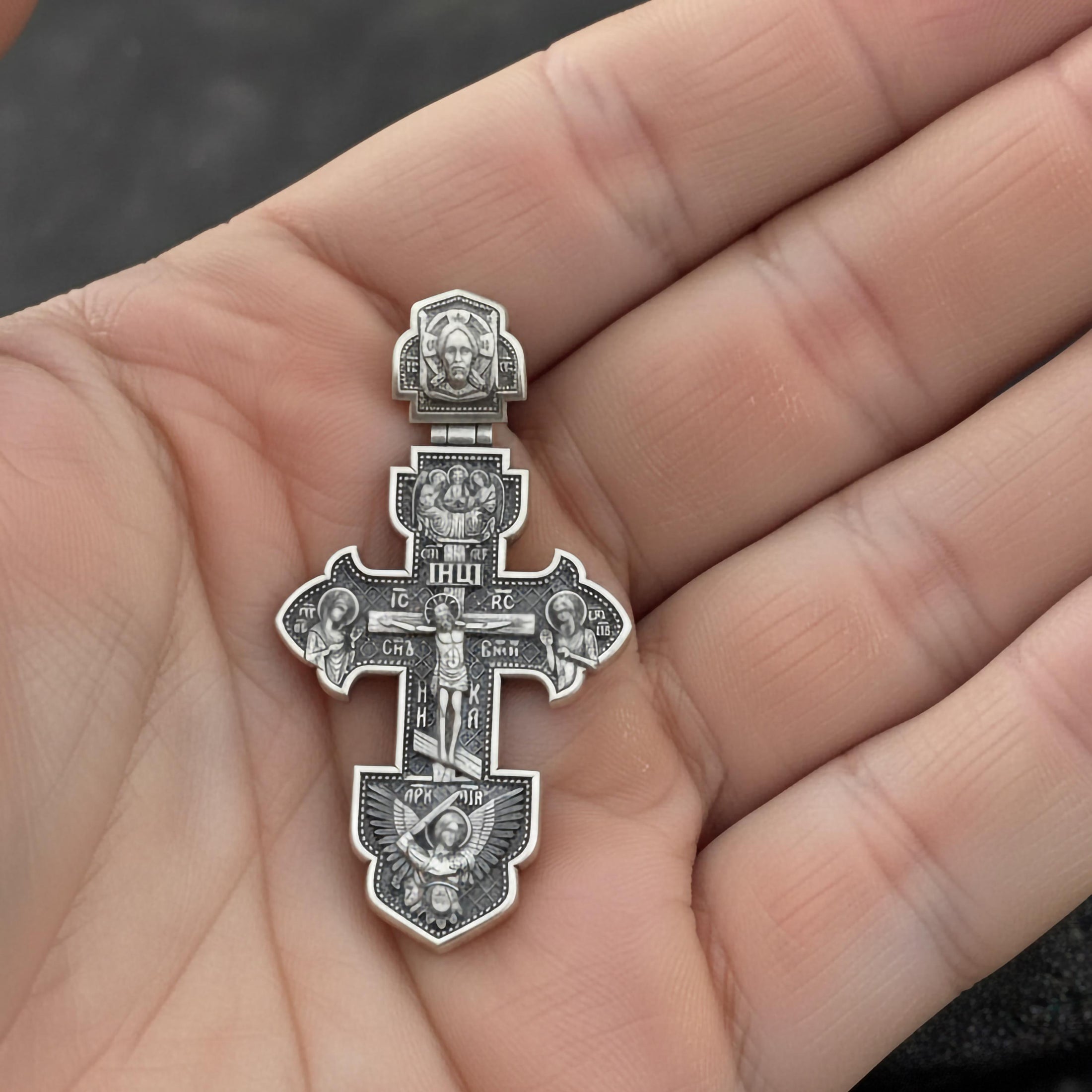 Double Sided Orthodox Cross Pendant